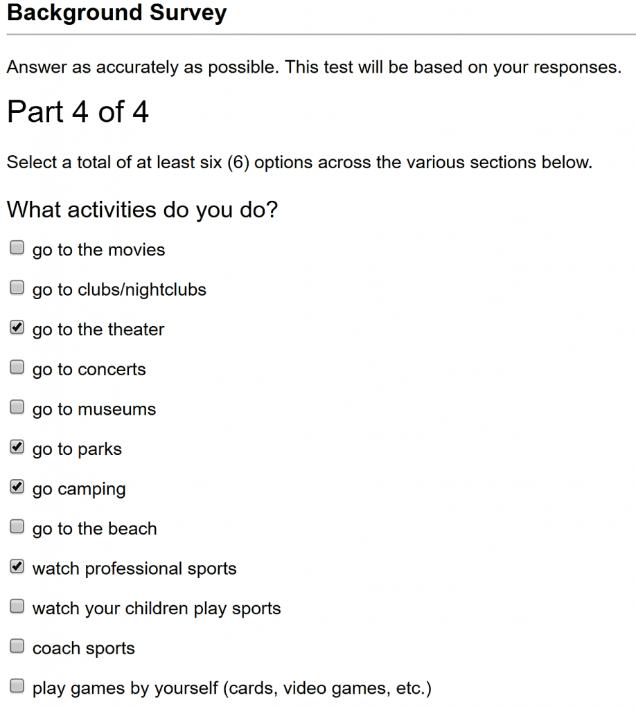 Spanish Proficiency Test Practice