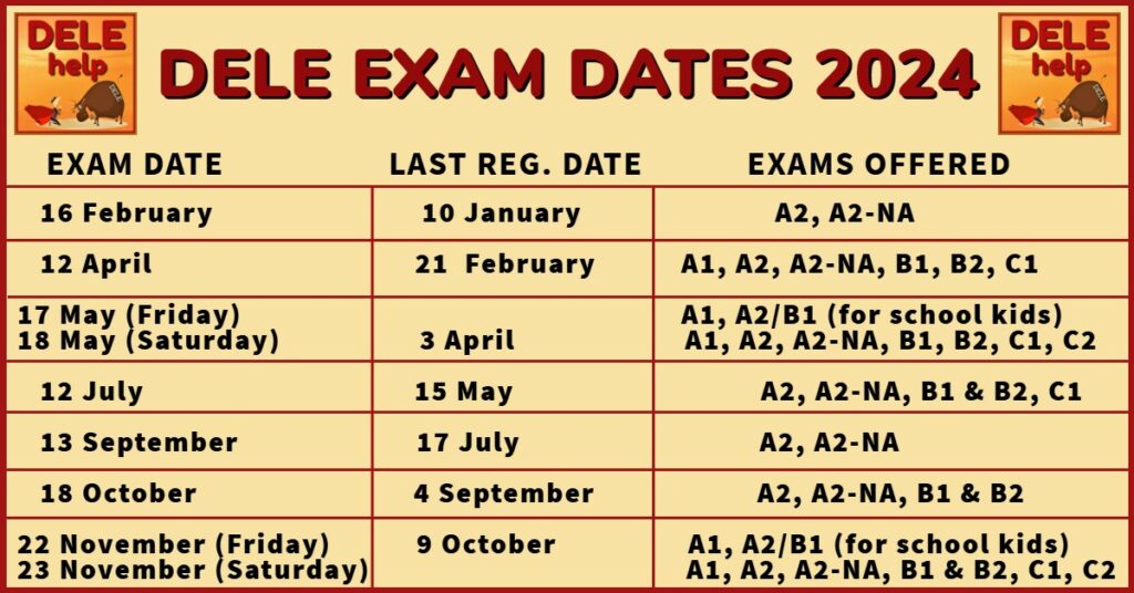DELE exam dates 2024